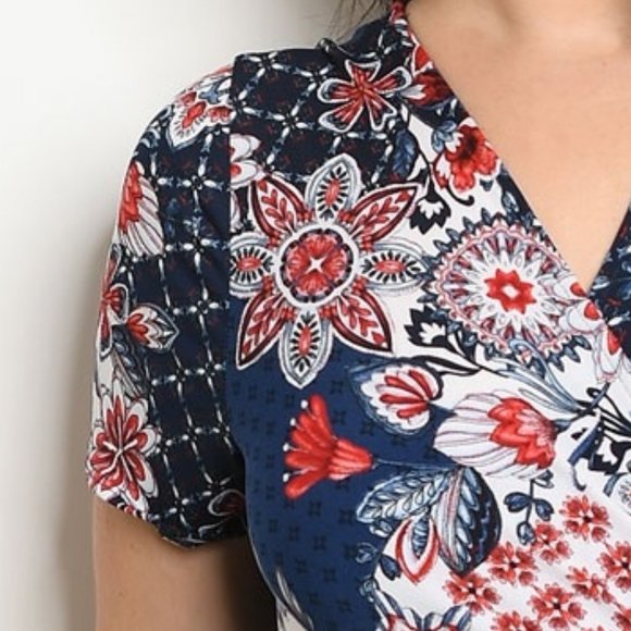 Patchwork Print Floral Dress Wrap - Picture 4 of 9